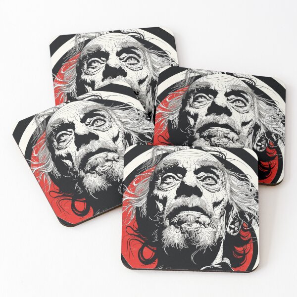 Item preview, Charles Bukowski Black and Red Op Art - Intense Literary Rebellion in Vibrant Visual Form designed and sold by Mystikos Art.