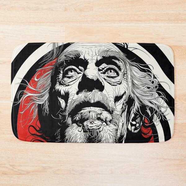 Item preview, Charles Bukowski Black and Red Op Art - Intense Literary Rebellion in Vibrant Visual Form designed and sold by Mystikos Art.