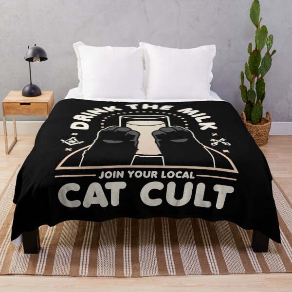 Item preview, Drink The Milk, Join The Cat Cult - Kawaii Krypt designed and sold by KawaiiKrypt.