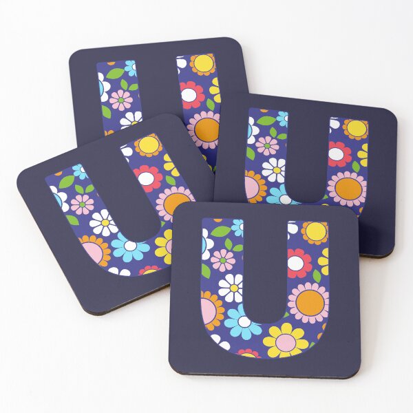Item preview, Hippie Floral Alphabet Letter U designed and sold by ToluaPrints.