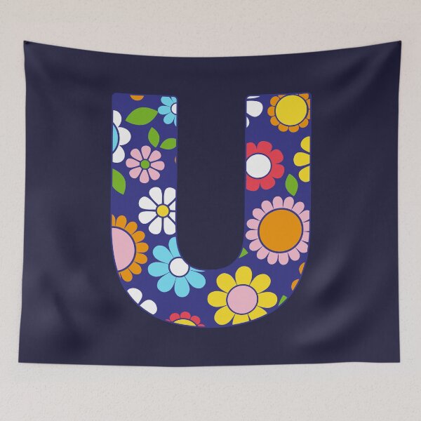 Item preview, Hippie Floral Alphabet Letter U designed and sold by ToluaPrints.