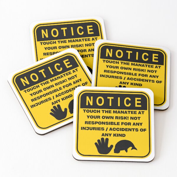 Item preview, NOTICE - Touch at your own risk (Manatee) designed and sold by ArtsyCity.