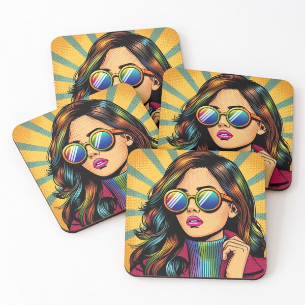 Item preview, Pop Art Chic: Colorful Vision with Glasses designed and sold by StickerStudio27.