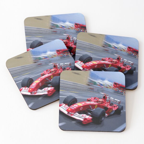 Item preview, Michael Schumacher racing his 2004 F1 car into the tunnel watercolor abstract designed and sold by Rodissimus1984.