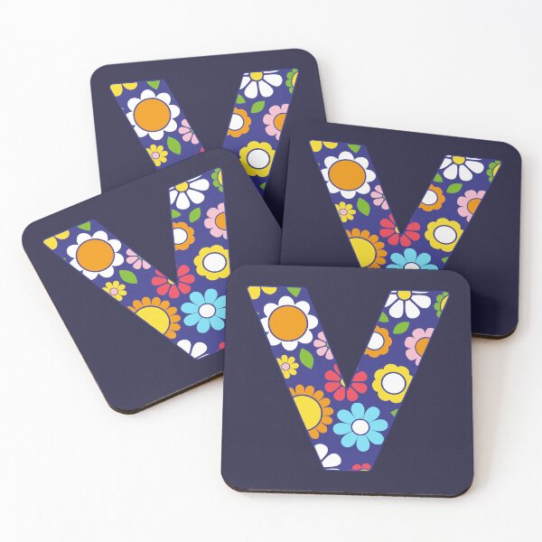 Item preview, Hippie Floral Alphabet Letter V designed and sold by ToluaPrints.
