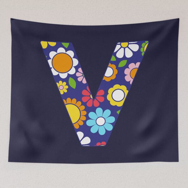 Item preview, Hippie Floral Alphabet Letter V designed and sold by ToluaPrints.