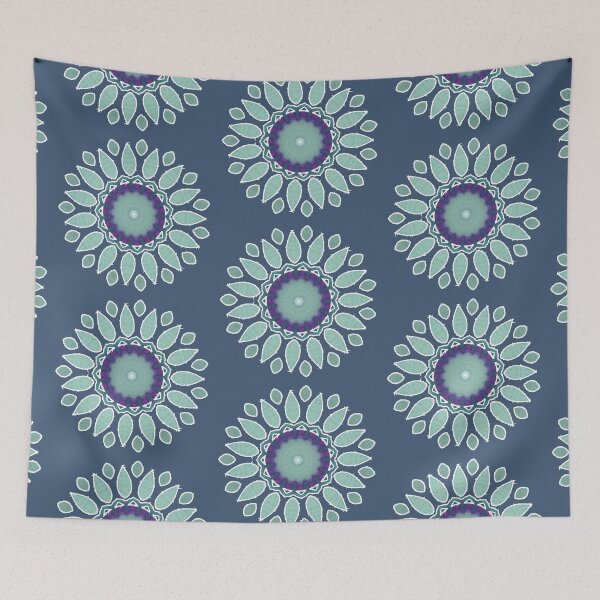 Item preview, Phycadelic Mint Blue Blooms designed and sold by HanliesArt.
