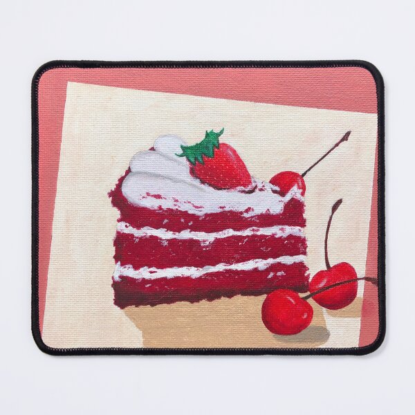 Artikelvorschau, Rotes Samtkuchen-Acrylgemälde entworfen und verkauft von paintwithanna.