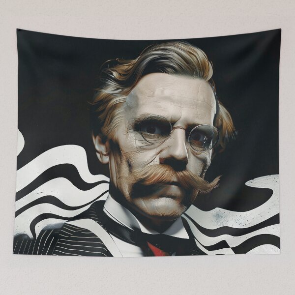 Item preview, Friedrich Nietzsche Trippy Op Art designed and sold by Mystikos Art.