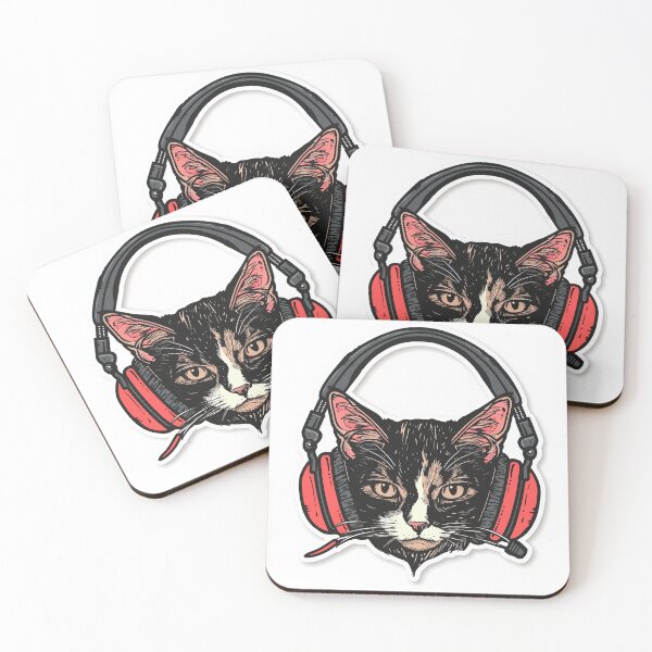 Item preview, cat in headphones designed and sold by TIA-shop.