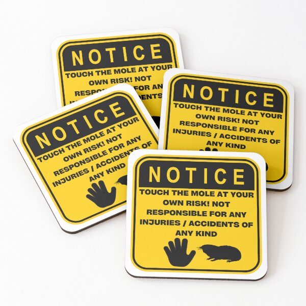 Item preview, NOTICE - Touch at your own risk (Mole) designed and sold by ArtsyCity.
