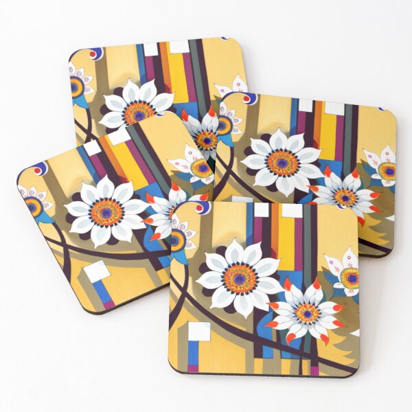 Item preview, White Flowers on Yellow Pattern designed and sold by RivehArt.