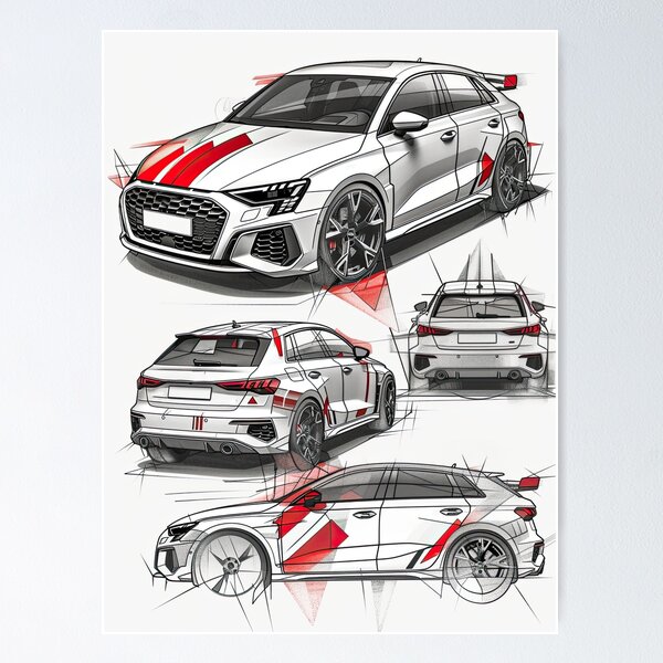 Item preview, A3 Sportback rally car designer hand designed and sold by Trendy Sticker & Merch Collection - Express Yourself.
