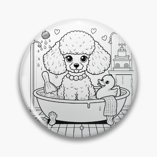 Item preview, The toy poodle is taking a bath with foam designed and sold by Svetlana Kalaturskaia.
