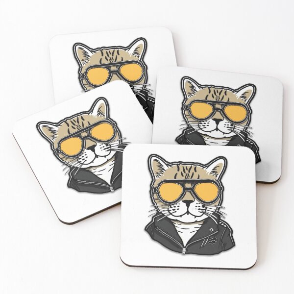 Item preview, cat in sunglasses and leather jacket designed and sold by TIA-shop.
