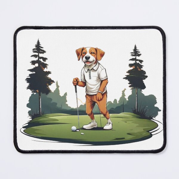 Item preview, Happy dog playing golf designed and sold by Karaz's Animal Kingdom.