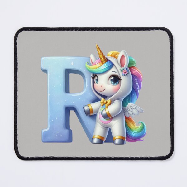Item preview, Unicorn kawaii alphabet monogram letter R  designed and sold by portrait4you.