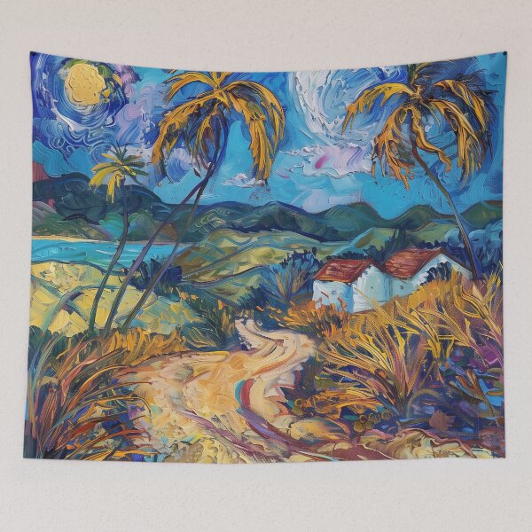 Item preview, Aruban landscape | Painting in the style of Vincent van Gogh designed and sold by ComicsFactory.