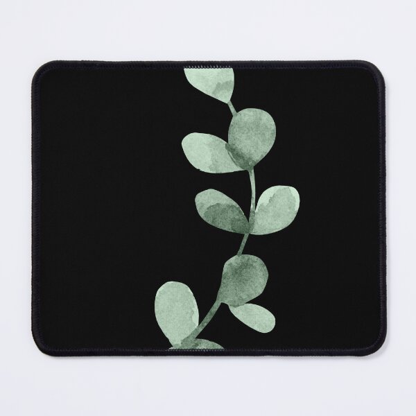 Item preview, Simple eucalyptus pattern on black designed and sold by adiosmillet.