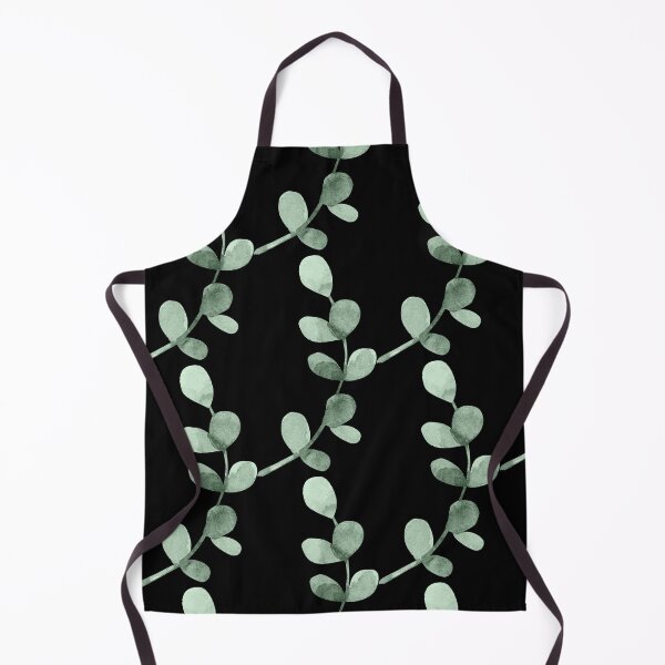 Item preview, Simple eucalyptus pattern on black designed and sold by adiosmillet.