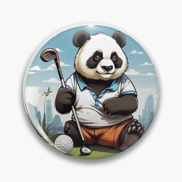 Item preview, Happy panda playing golf designed and sold by Karaz's Animal Kingdom.