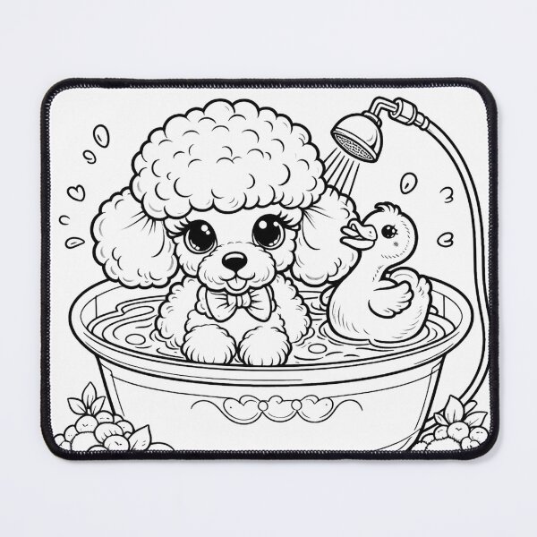 Item preview, The toy poodle is taking a bath with foam Sticker 2 designed and sold by Svetlana Kalaturskaia.