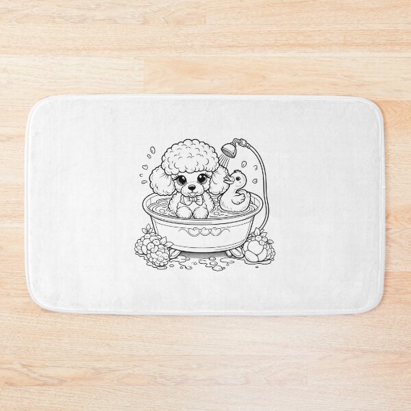 Item preview, The toy poodle is taking a bath with foam Sticker 2 designed and sold by Svetlana Kalaturskaia.