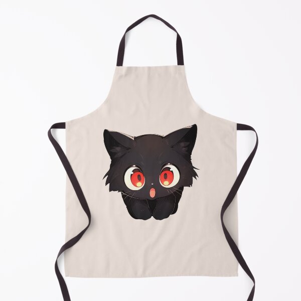 Item preview, Cute Kawaii Surprised Kitten Black Cat Smiling designed and sold by CozyKawaiiArt.
