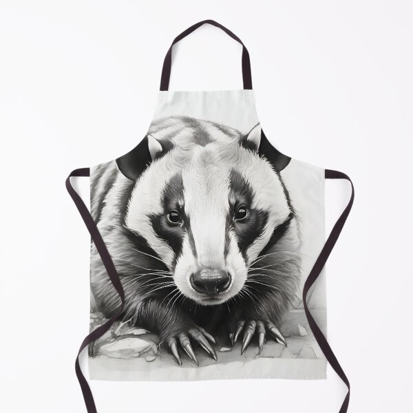 Item preview, Black and white Badger pencil drawing designed and sold by Pencil-Art.