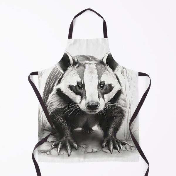 Item preview, Black and white Badger pencil drawing designed and sold by Pencil-Art.