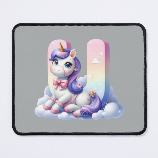 Item preview, Unicorn kawaii alphabet monogram letter U  designed and sold by portrait4you.