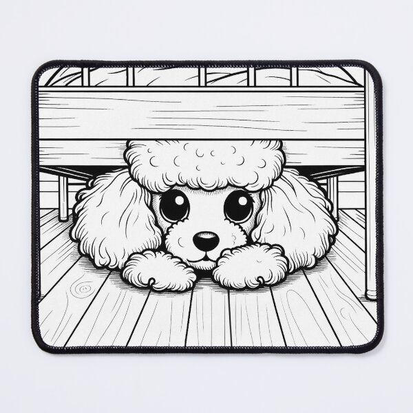Item preview, Girl dog toy poodle under the bed designed and sold by Svetlana Kalaturskaia.