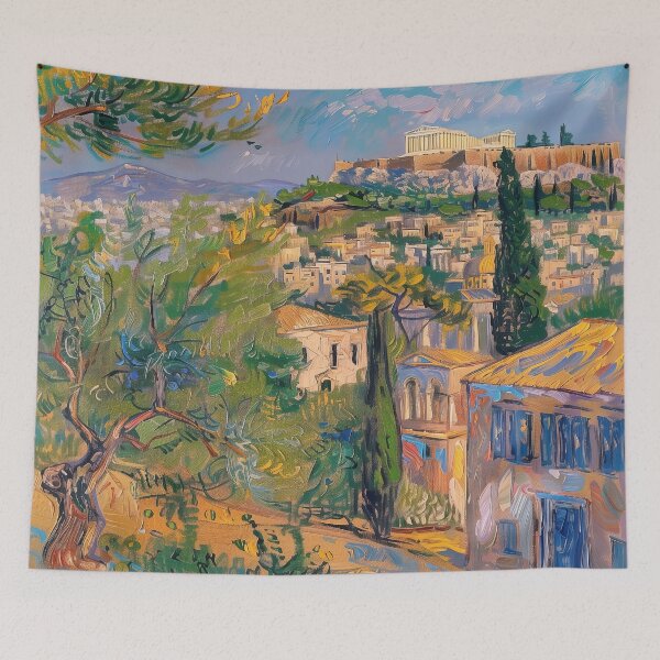 Item preview, Athens | Painting in the style of Vincent van Gogh designed and sold by ComicsFactory.