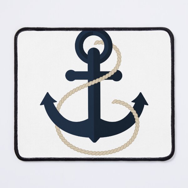 Aperçu de l'œuvre C'est un cliché sympa ! ⚓️ L'ancre avec la corde est vraiment frappante sur le fond blanc. C'est simple mais accrocheur créée et vendue par ASLI-SH.