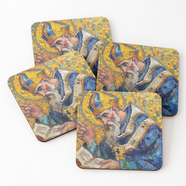 Item preview, Augustine of Hippo | Painting in the style of Vincent van Gogh designed and sold by ComicsFactory.