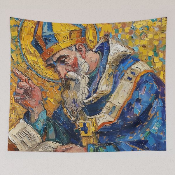 Item preview, Augustine of Hippo | Painting in the style of Vincent van Gogh designed and sold by ComicsFactory.
