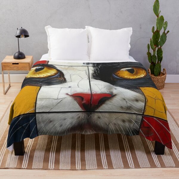 Item preview, Mondrian Feline Fusion Tee, Feline Geometry Gift, Abstract Whiskers designed and sold by Terry-Salsa.