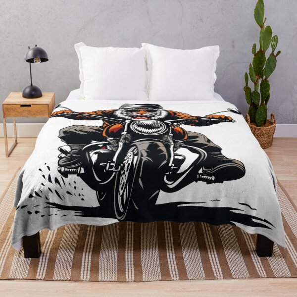Item preview, a badass tiger riding a classic motorcycle designed and sold by javierparra.