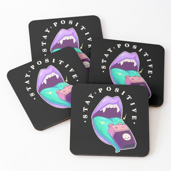 Item preview, Stay Positive Pastel Vampire Mouth - Kawaii Krypt designed and sold by KawaiiKrypt.