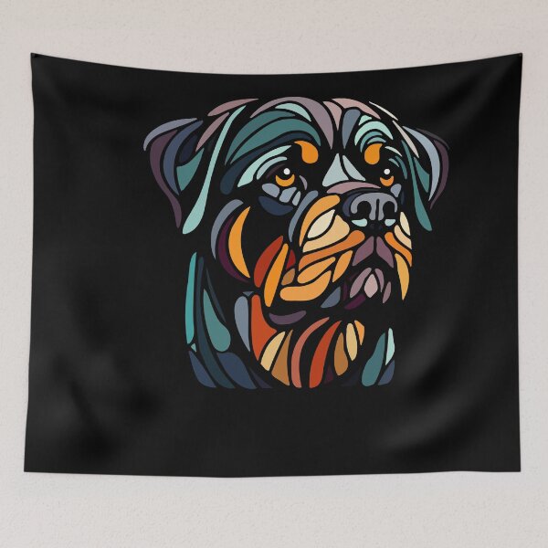 Item preview, Rottwieler dog, rott, rottie geometric art, pop art, Polygonal illustration designed and sold by CutOriginalArt.