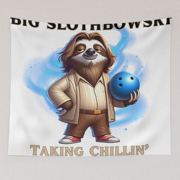 Item preview, The Big Slothbowski Funny Sloth Cartoon designed and sold by André Botes.