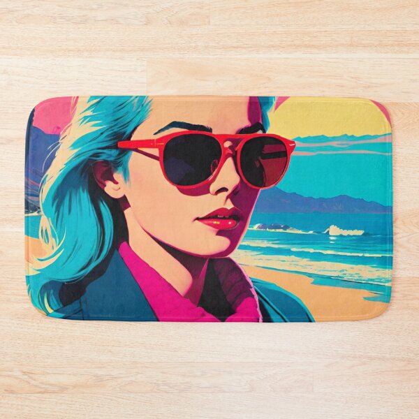 Item preview, Serenity by the Shore: Blue-Grey Haired Beauty on Miami Beach, Florida designed and sold by GrizzlyCollective.