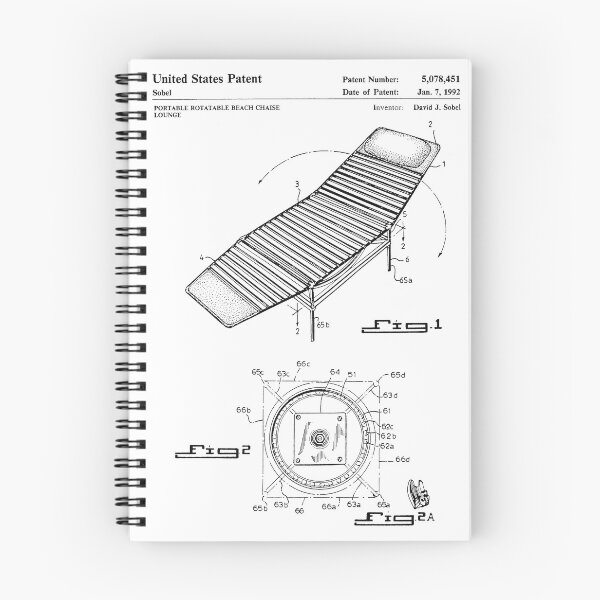 Item preview, Portable Beach Chase Lounge Patent White Background designed and sold by Peek-Designs.