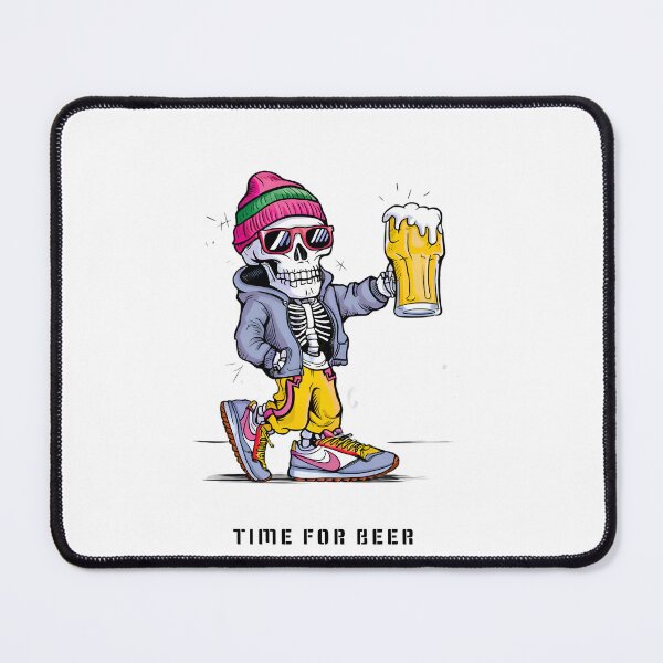 Item preview, Non-Alcoholic Beer Lover Skeleton - Cartoon Design for Fans of Unusual Accessories designed and sold by GL!TCH LAB.