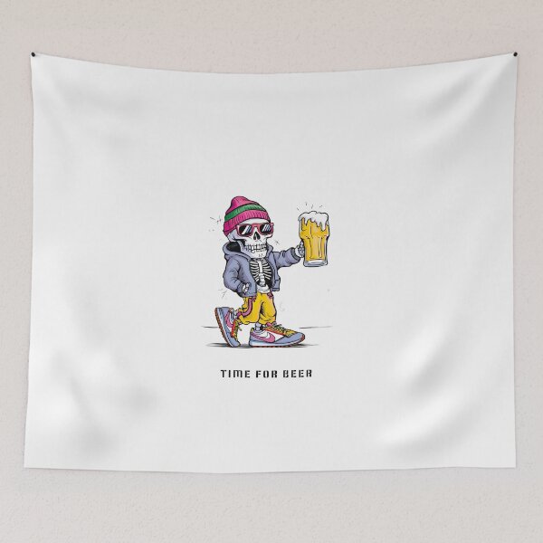 Item preview, Non-Alcoholic Beer Lover Skeleton - Cartoon Design for Fans of Unusual Accessories designed and sold by GL!TCH LAB.