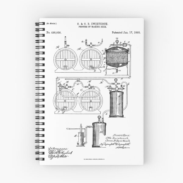 Item preview, Process Of Making Beer Patent White Background designed and sold by Peek-Designs.