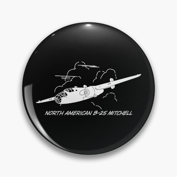 Item preview, North American B-25 Mitchell WW2 Bomber Plane Flying Clouds designed and sold by MilitaryMart.