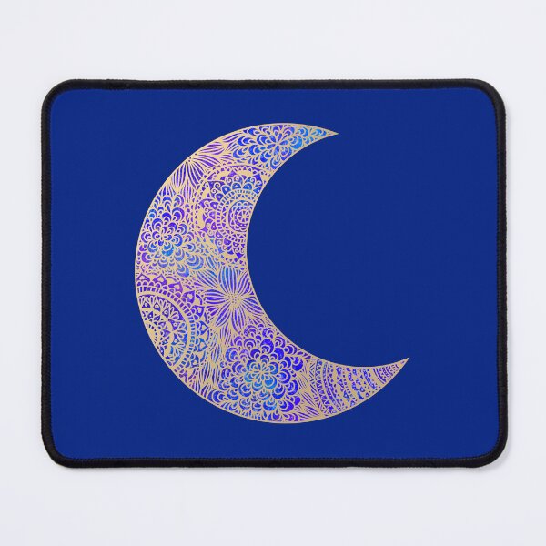 Aperçu de l'œuvre Croissant de Lune Zen - Bleu Violet et Or créée et vendue par Julie Erin Designs.