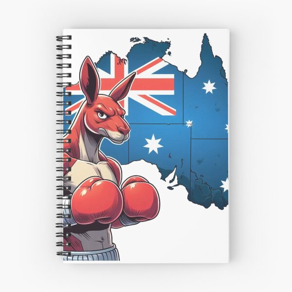 Item preview, boxing kangaroo red gloves cartoonish Australia map designed and sold by Martial-Art-23.