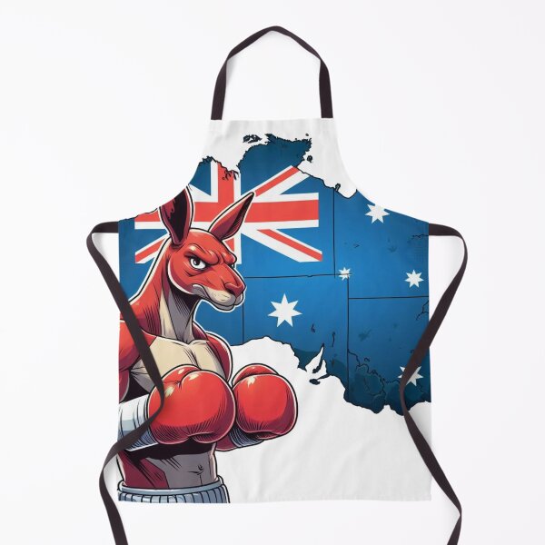 Item preview, boxing kangaroo red gloves cartoonish Australia map designed and sold by Martial-Art-23.
